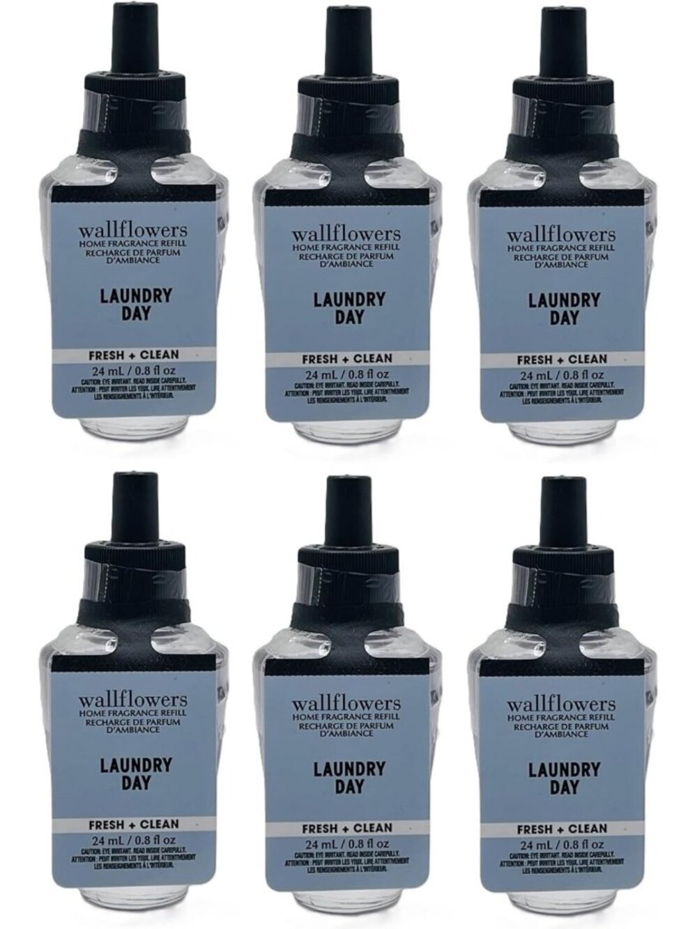 Home Fragrance Wallflower Refills - Pack of 6, Fresh Laundry Scent, Aromatherapy